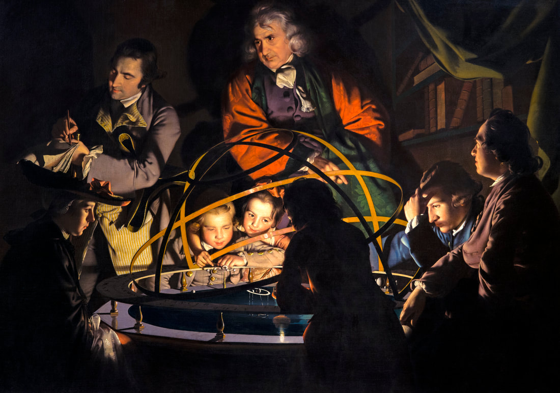Jmcd art blog, what is modern art, what is fine art, what is contemporary art, art history, art as a business, art aesthetic, art beauty, art practice, aesthetic relativism, art criticism, Joseph Wright of Derby's  'A journalist lecturing on the Orrery' 